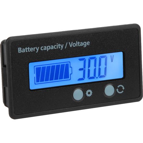 Voltmètre LCD DC10-100V Indicateur de Charge Batterie Testeur de Tension avec Rétroéclairage Bleu (1/5)