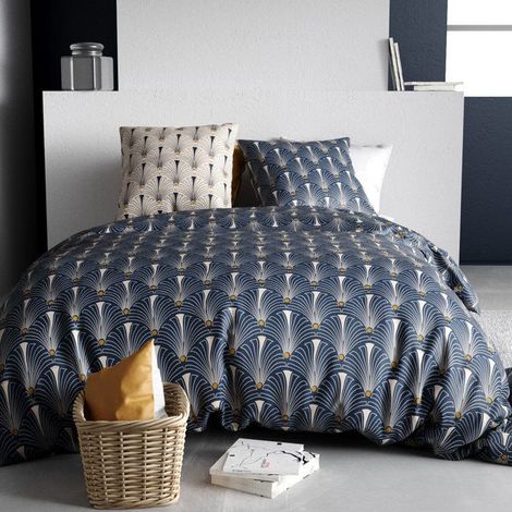 Parure housse de couette 3pcs 240x220cm 100% coton 57fils paon