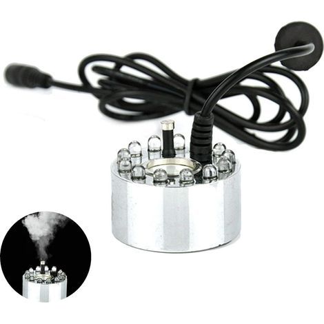 Brumisateur Ultrasonique,12LED Changement de Couleur 24VSuper Ultrasons Mist Maker Fogger Fontaine D'eau Étang Brouillard Machine Atomiseur Air Humidificateur pour Aquarium Fish Tank Bureau à Domicile (1/4)