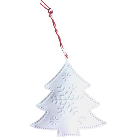 Metall-Weihnachtsdeko Herz Stern Tanne Christbaumschmuck Weihnachtsbaumschmuck - Tanne weiß
