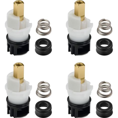 RP25513 Lot de 4 tiges de robinet de rechange pour Delta à deux poignées avec cartouche RP24096 Siège RP4993 et ressort RP24097 Arrêt de rotation 1/4 (1/4)