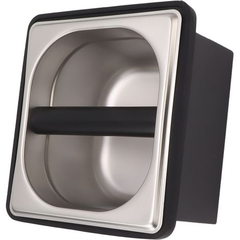 Tasse de café Knock Box en caoutchouc avec récipient à marc en acier inoxydable amovible pour bar à café (1/5)