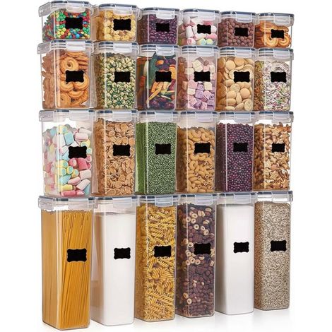 Juego de recipientes para almacenar alimentos Springos KI0172 con pegatinas, transparentes, 24 unidades (5908455307321) (1/5)