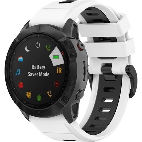 Bracelet de rechange compatible avec les montres Garmin Fenix 7X/Fenix 6X GPS/Fenix 6X PRO : bracelet en silicone de 26 mm avec système de fixation rapide et outil inclus.