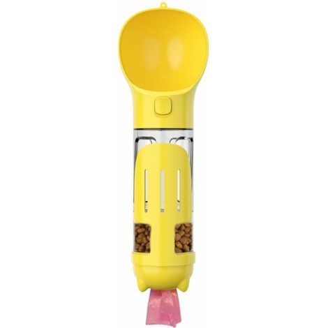 Bouteille d'eau pour animaux de compagnie, tasse à eau étanche pour chien, 300 ml, distributeur 4-en-1, avec pelle à ordures, contenant de nourriture, boîte de sac poubelle
