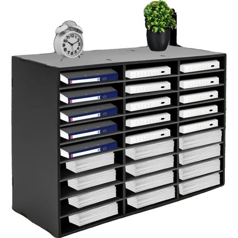 Literaturorganizer, 27-Fach-Design, 110 lb Tragfähigkeit, schwarz (1/2)