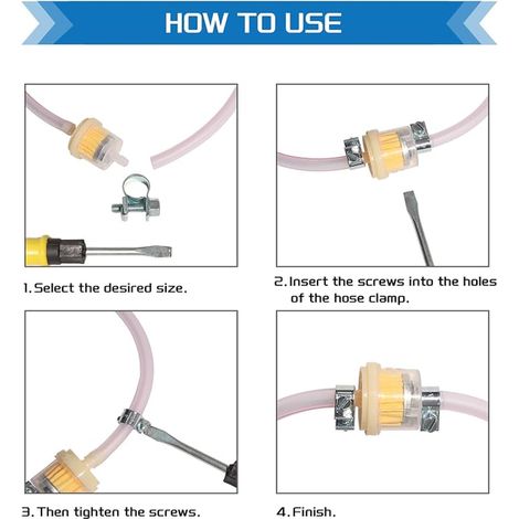 Mini Collier de Serrage pour Tuyau Assortiment Set Réglables Collier Durite Essence Colliers de Serrages Metallique pour Conduite de Carburant Tuyau D'échappement