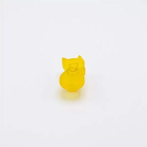 Pomolo giallo a forma di gatto in goffrato fine 27x56x24mm - 427G Animalier