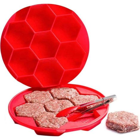 Presse à hamburgers et récipient de congélation innovants 7 en 1 – Moule à hamburgers pour escalopes, sandwichs et galettes, ustensile de cuisine antiadhésif pour barbecue et préparation des repas (1/5)