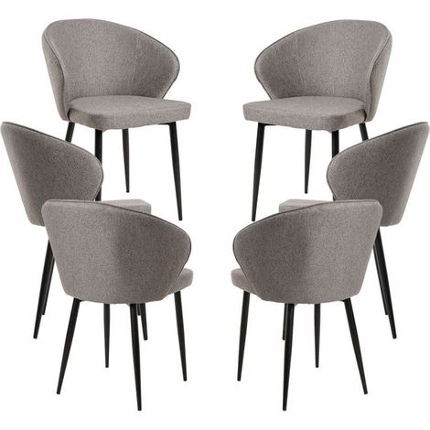 Packs Sillas Comedor - Pack 6 Sillas Zalva Tela - Gris (1/5)