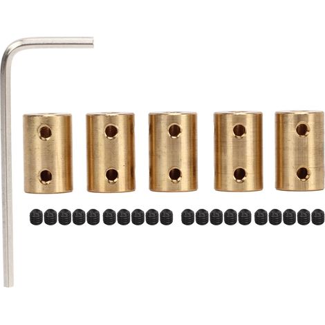 5 Pièces Accouplement Rigide Laiton 22mm Longueur 14mm Diamètre Extérieur Alésage 5 à 8mm pour Arbres Moteur (1/5)