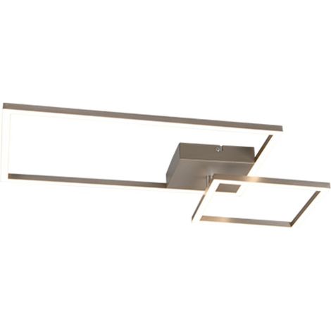 Plafoniera LED, metallo, nichel opaco, L63 cm, Padella (1/5)
