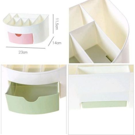 Boite De Rangement Pour Maquillage - Plastique Haute Qualite - 23 X 14 X 11 5 Cm - Vert - 1 Unite (1/4)