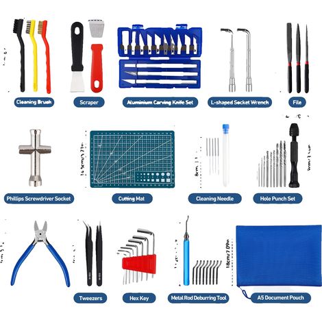 Accessori per stampanti 3D, set di strumenti versatile, componenti resistenti, come da immagine. (1/2)