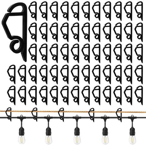 Clips Pour Lumières Extérieures - 120 Pièces - Fixation Sur Bord De Toit - Résistants Aux Intempéries - Pour Guirlandes Décoratives - Lot Complet