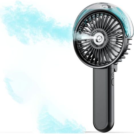 1 ventilateur brumisateur, rechargeable USB, 3 vitesses, pliable, pour voyage/camping/maison/bureau (1/4)