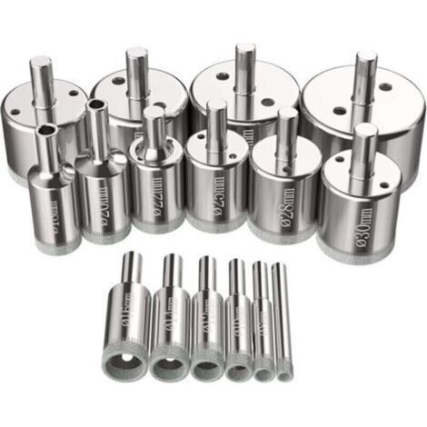 Tin tinker et Tirpan-Lot de 16 Scies diamantées Forest Cloche 6-50 mm Perçage du verre Outils Scies Kit pour acier au carbone, perçage du verre, céramique, porcelaine, carrelage, marbre (1/5)