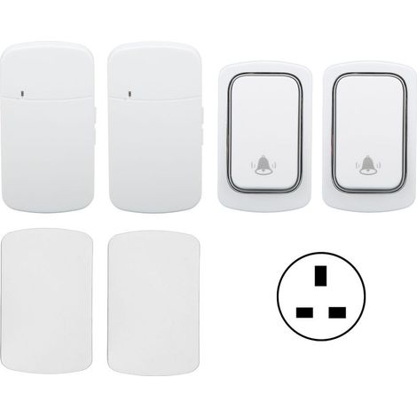 Doorbell wireless, auto-alimentee, waterproof IP68, button call long range, suitable to home and appartements, AC100V-230V, socket standard britannique (1/5)