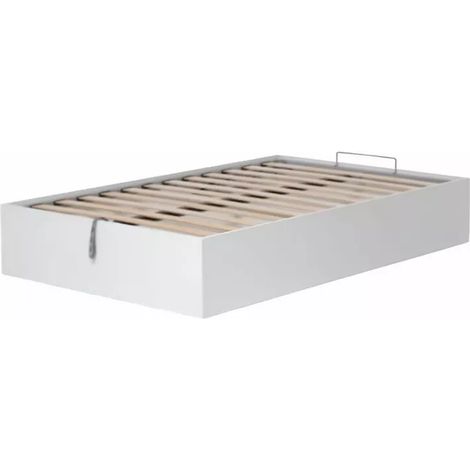 letto piazza e mezza contenitore "bed box" bianco 120x190 cm (1/4)