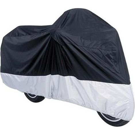 Bache Moto Grand Materiau PEVA 27590130cm Protege du Soleil Pluie poussiere Noir et argent (1/5)