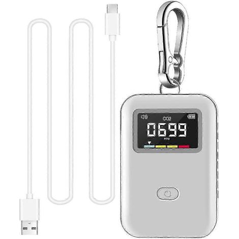 Moniteur portable de CO2 - Détecteur de concentration de dioxyde de carbone dans l'air intérieur (1/4)
