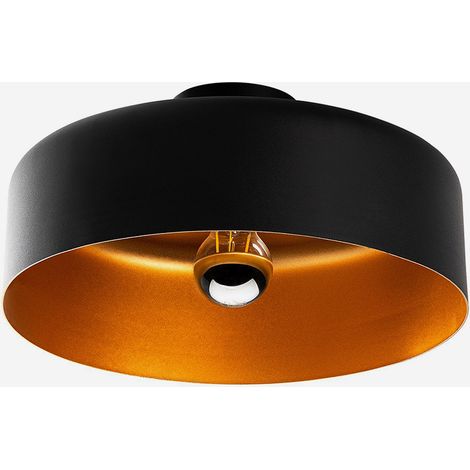 Deckenleuchte - Metall - Schwarz innen Gold - H.18 x D.35 cm - AVENO