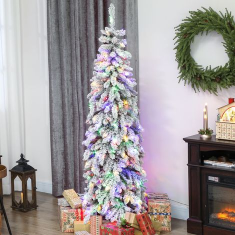 Schmaler Weihnachtsbaum, 180 cm, mit zweifarbiger LED-Beleuchtung, 11 Beleuchtungsmodi, Timer, 540 Zweigen, Grün