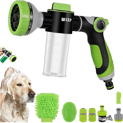 Pistolet Arrosage du Jardin,10 Modes d'Arrosage Pistolet Arrosoir avec 4 Interface pour le Lavage des Voitures, les Plantes, les Animaux Domestiques,Nettoyage de Cour (1/5)