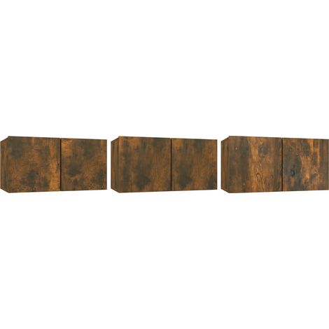 Meuble TV 3 pcs,Banc TV,Armoire TV Marron 60 x 30 x 30 cm Bois d'ingénierie CFW974848 (1/5)