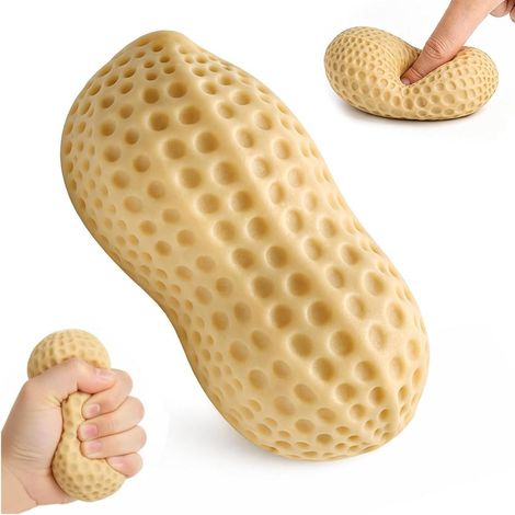Stressball Erdnuss, Squishy crunchy weich, entspannend für Büro wasserabweisend beschichtet (1/5)