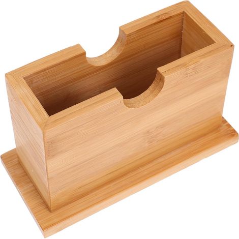 Caja de pañuelos de bambú resistente y lisa: soporte compacto para pañuelos para el hogar, la oficina, el restaurante y el hotel.