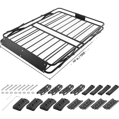 Panier de chargement de toit, design pliable, capacité de 200 lbs, 46 x 36 in (1/2)