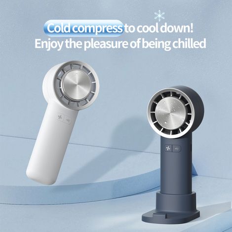 Ventilateur portable électrique à compresse froide, rechargeable par USB, avec 3 vitesses de ventilation réglables et support pour téléphone, idéal pour la maison, le bureau et les voyages. (1/5)