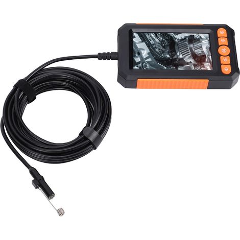 Caméra endoscope industrielle avec 8 LEDs réglables écran 4,3 pouces 1080P HD rechargeable IP67 étanche objectif double 8mm pour inspection auto (1/5)