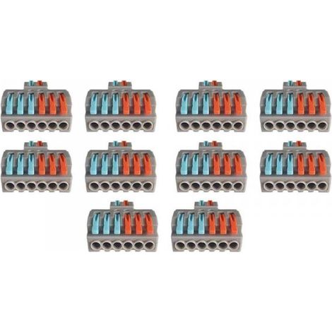 10 Sdoppiatore Elettrico Compatto Connettore Morsetto Elettrico Cavo Connettore 2P-6P
