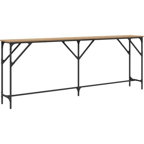Maison Exclusive - Tavolo consolle rovere artigianale 200 x 29 x 75 cm (1/5)