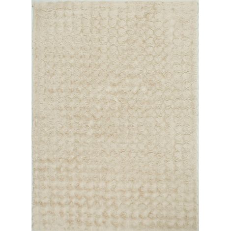 Tapis beige bubble doux antidérapant lavable machine - 120 x 160 cm (1/5)