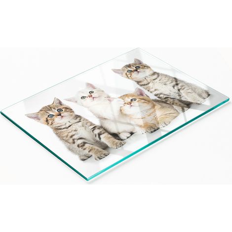 Tabla de cocina de vidrio templado con dibujos decorativos de gatitos 80x52 cm (1/5)