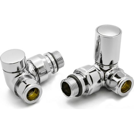 Reina Crova Corner Radiator Valves Pair Chrome (1/2)