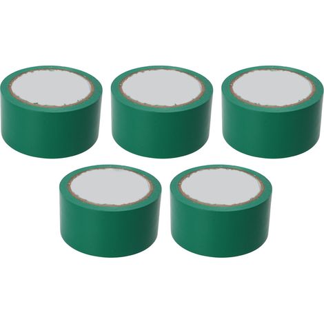 5 Rouleaux de Ruban Adhésif de Marquage au Sol 5cm pour Terrain de Sport, Gymnase, Court de Basketball, Volleyball et Tennis, Vert (1/5)