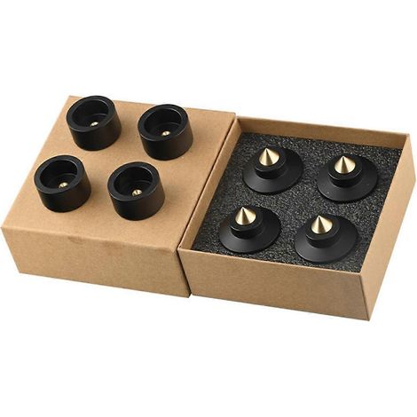 4-teiliges Set Spikes für Lautsprecherständer aus Aluminiumlegierung und Kupfer-Silber