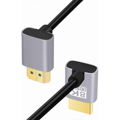 Adaptateur coudé double HDMI mâle-mâle pour connexions audio et vidéo haute définition (1/4)