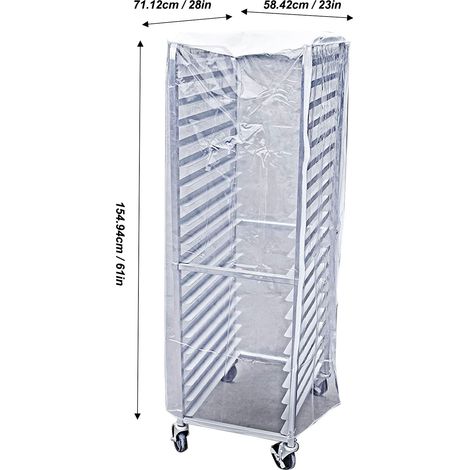 Ortviai Housse Transparente pour Étagère à Plats de Cuisson – PVC Pliable, 20 Niveaux, Idéale Cuisine Professionnelle et Maison (1/4)