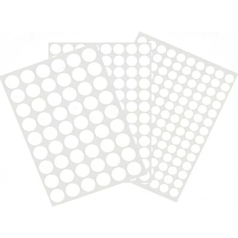 290 Pièces Cache Vis Blanc, PVC Cache Trou, Cache Vis Adhesif Cache Trou Mur Autocollants pour Trous de Vis pour Bureaux Murales Armoires Réparations de Bois Meubles, Ø10mm Ø15mm Ø20mm (1/5)