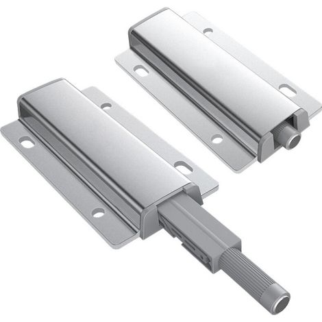 Push to Open Aimant Porte Placard2 Pièces Aluminium Loquet Magnetique Porte Fermeture Push Open Amortisseur pour Armoire Fermeture Systeme Tiroir (1/4)