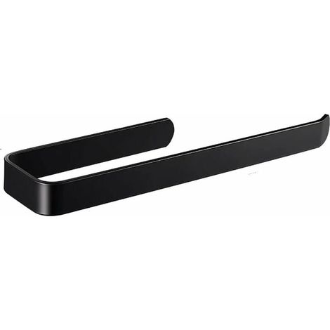 SABIR - Porte-serviettes autocollant en acier inoxydable pour salle de bain et cuisine - 33.5 cm - Noir - autocollant (1/5)