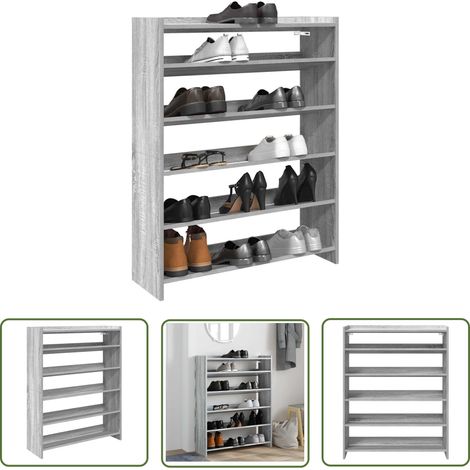 vidaXL Schuhregal Grau Sonoma 80x25x100 cm Holzwerkstoff (1/5)