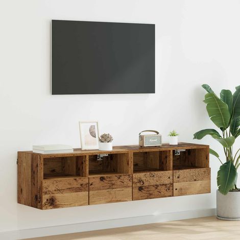 TV-Wandregale 2 pcs Altholz 60 x 30 x 30 cm Holzwerkstoff (1/5)