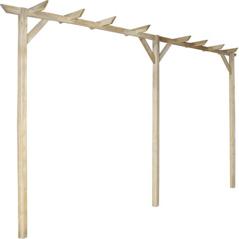 Vidaxl – Pergola en bois de pin 400 x 40 x 205 cm – Résistante à la pourriture – 3 poteaux de 6 x 6 x 200 cm – Facile à assembler (1/4)