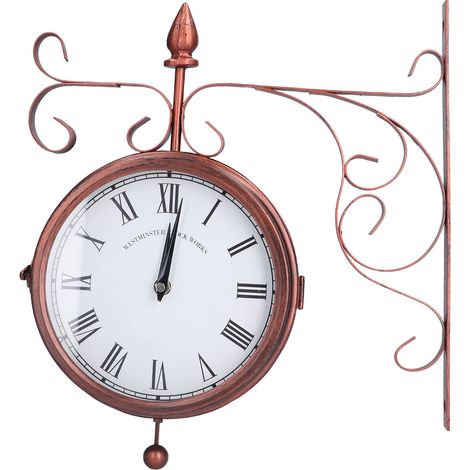 Horloge Murale - Rétro en Fer et ABS 37x34cm - Silencieuse, Décoration Intérieure et Extérieure (1/5)
